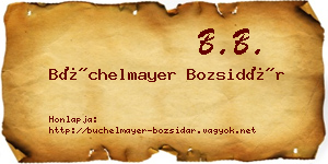 Büchelmayer Bozsidár névjegykártya